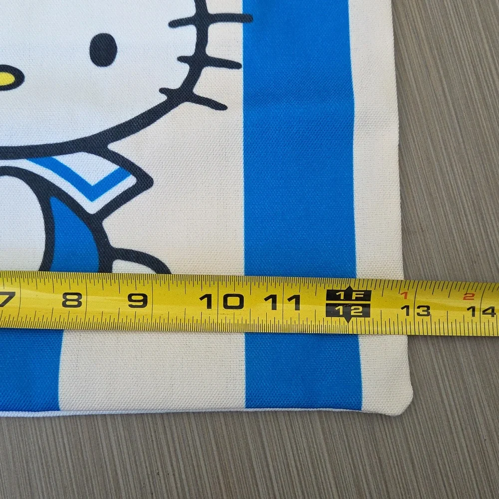 Hello Kitty Reusable Canvas Tote Blu Striped